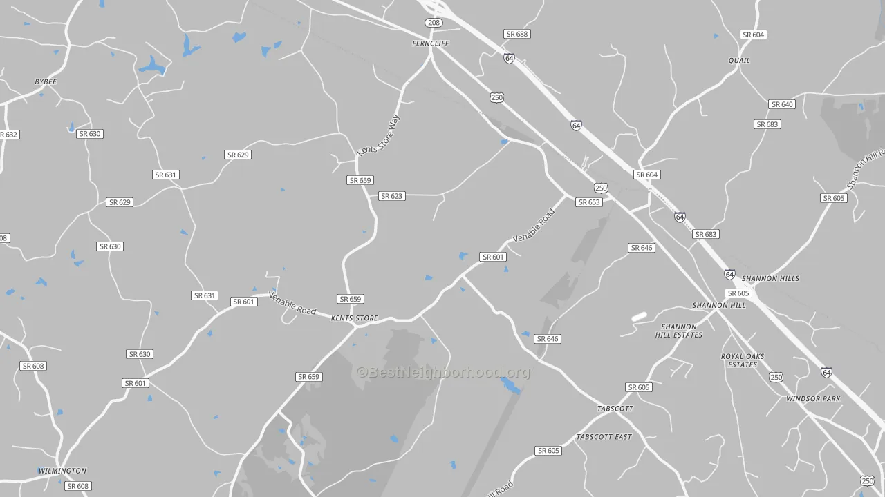 Transit Grade map of Kents Store, VA