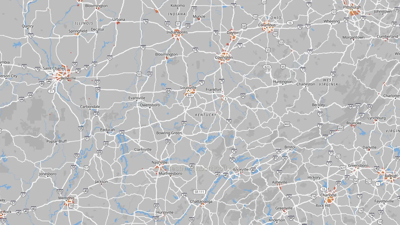Transit Grade map of Kentucky