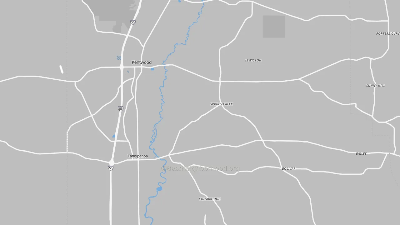 Transit Grade map of Kentwood, LA