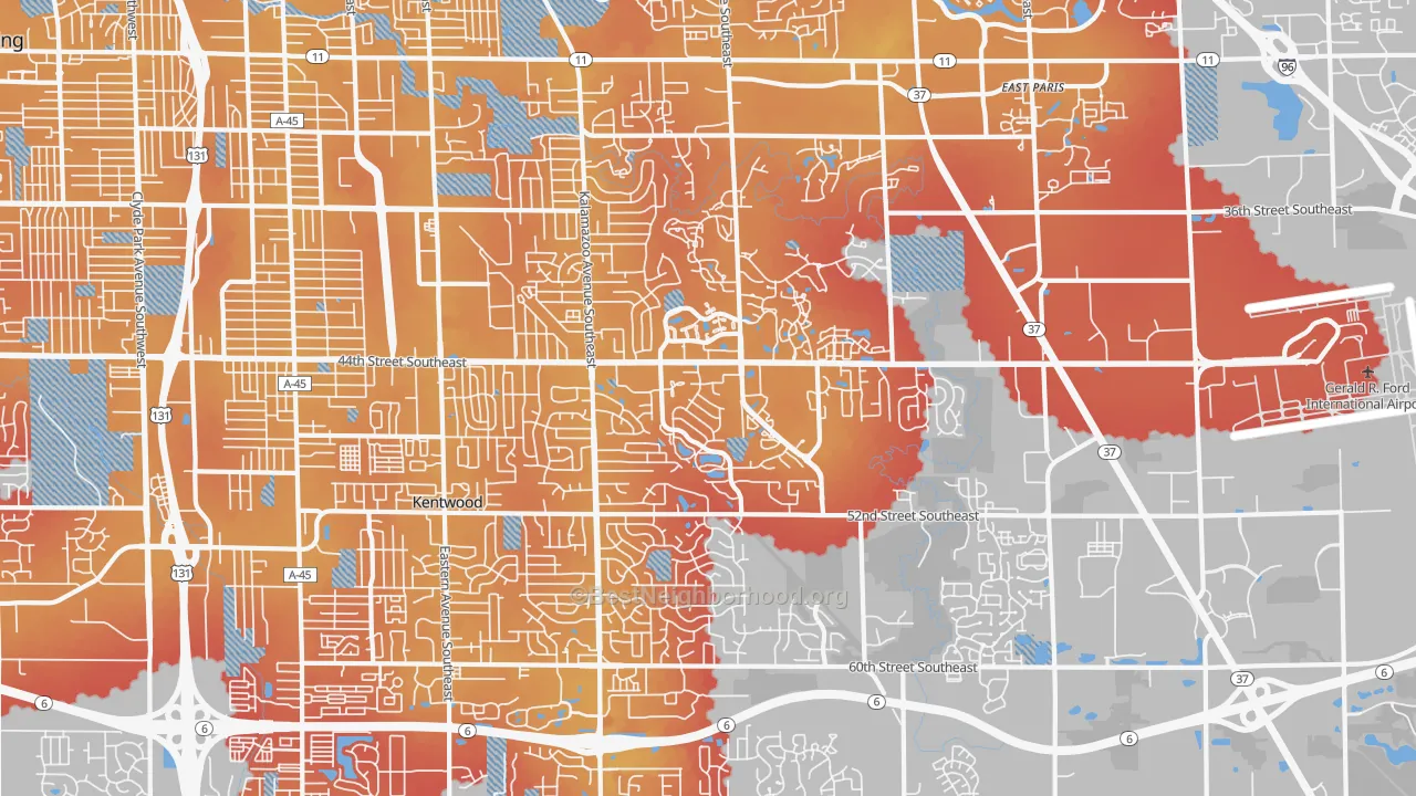 Transit Grade map of Kentwood, MI