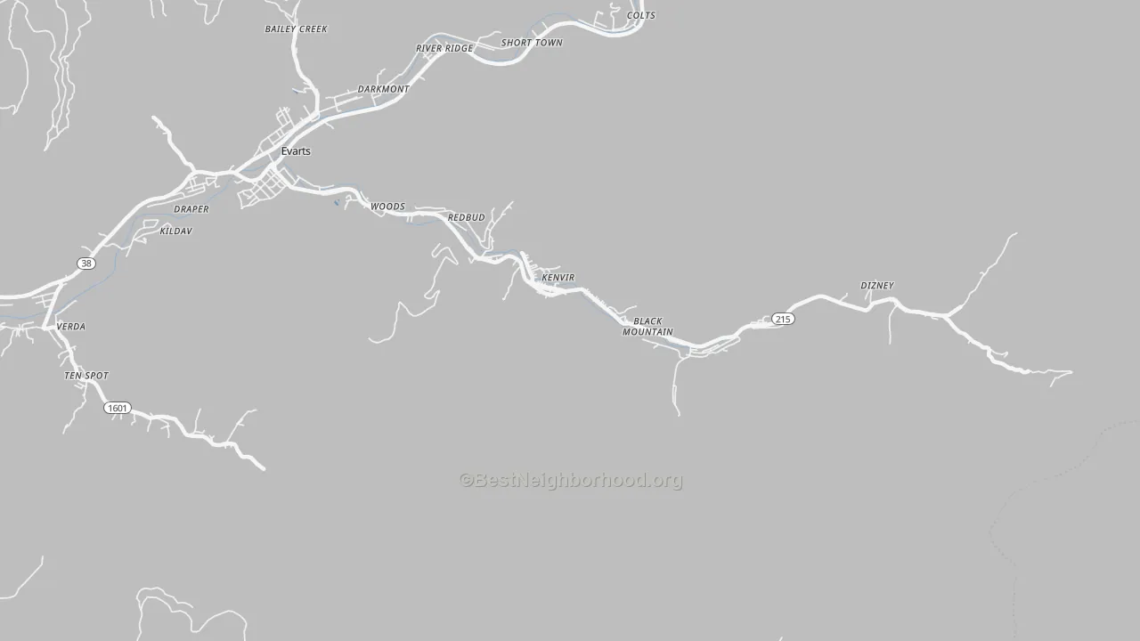 Transit Grade map of Kenvir, KY