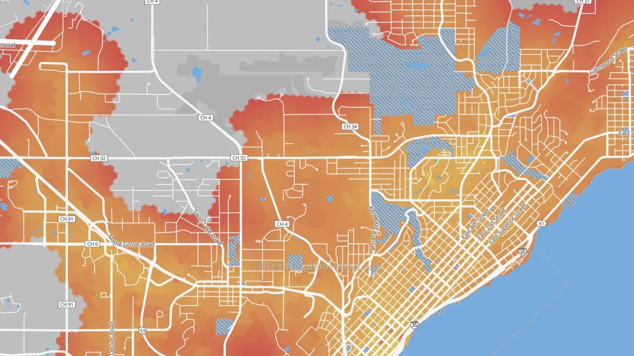 Transit Grade map of Kenwood-Duluth, Duluth, MN