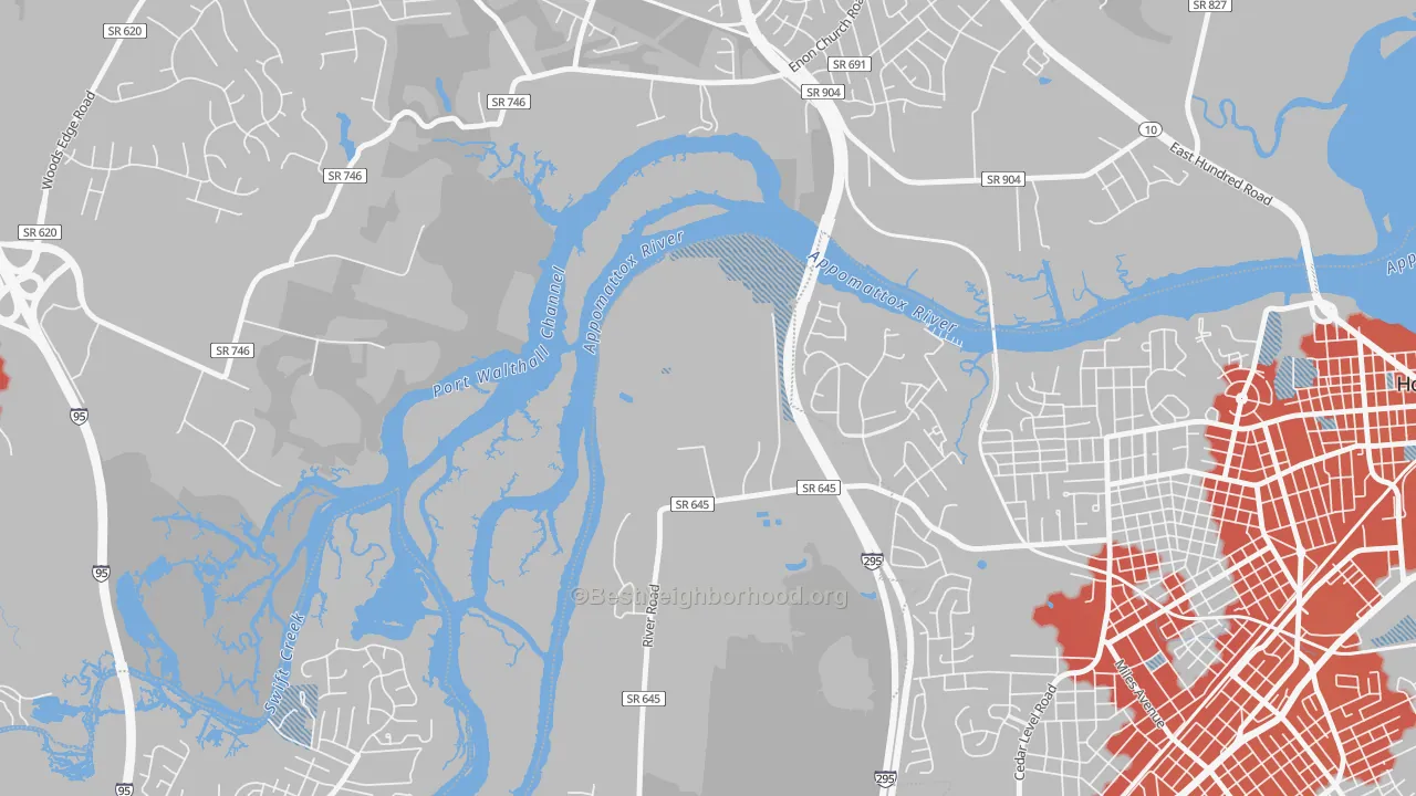 Transit Grade map of Kenwood, VA