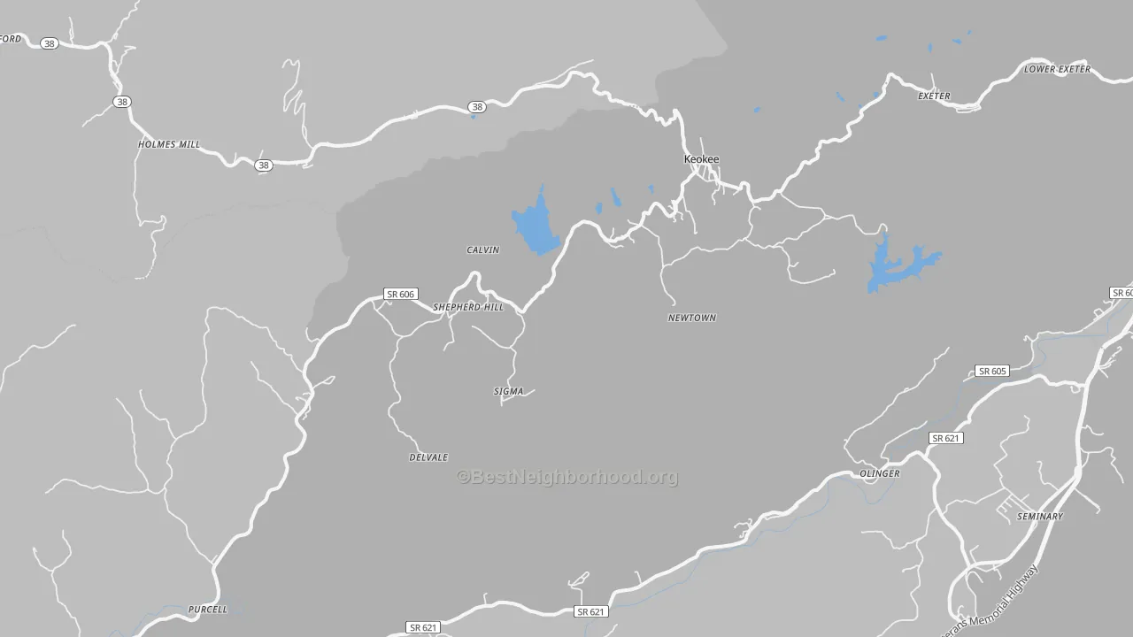 Transit Grade map of Keokee, VA