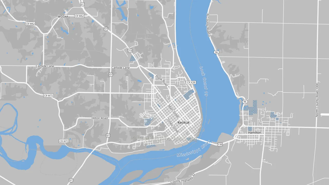 Transit Grade map of Keokuk, IA