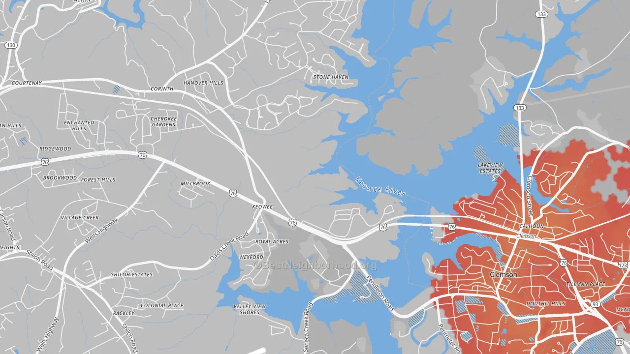 Transit Grade map of Keowee, SC