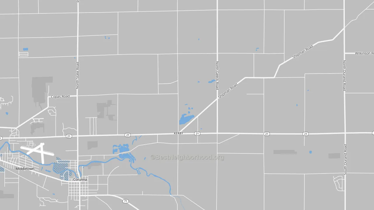 Transit Grade map of Kerby, MI