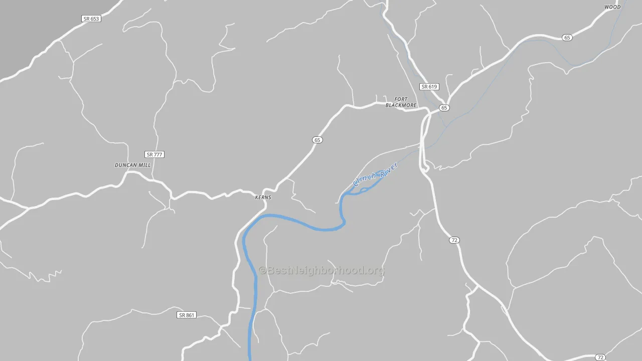 Transit Grade map of Kerns, VA