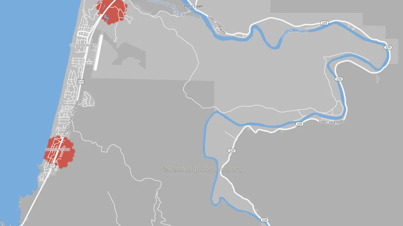 Transit Grade map of Kernville, OR