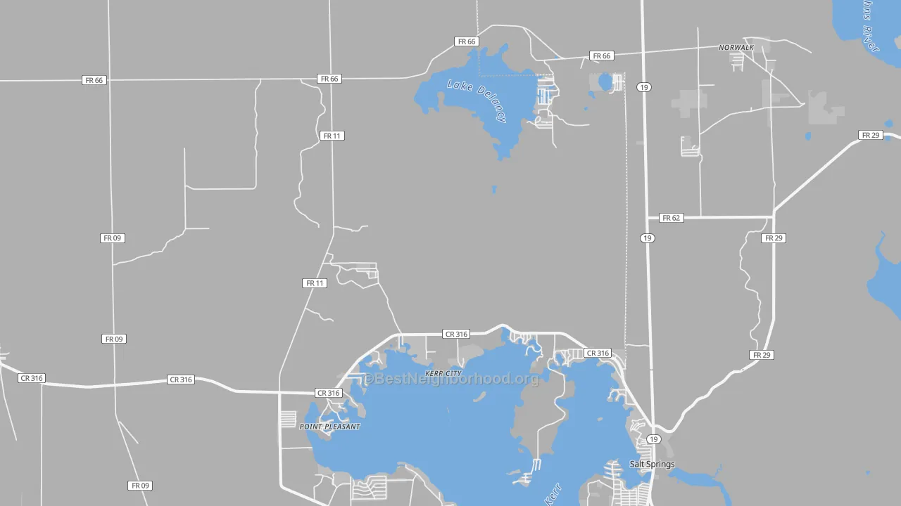 Transit Grade map of Kerr City, FL