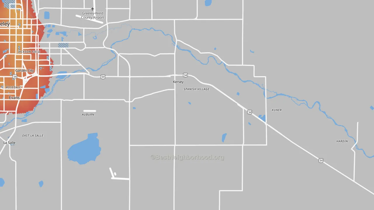 Transit Grade map of Kersey, CO