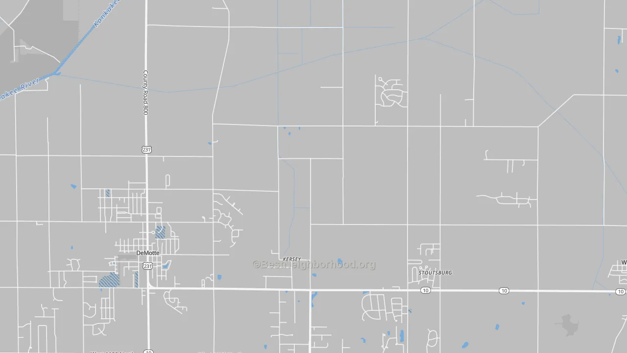 Transit Grade map of Kersey, IN