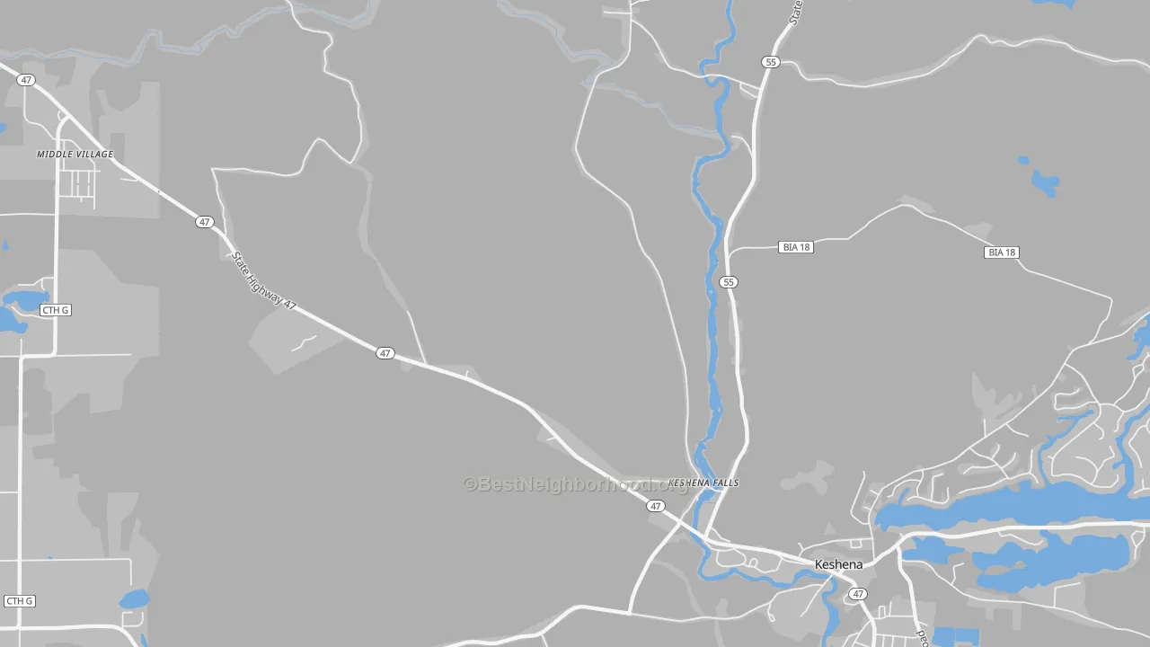Transit Grade map of Keshena Falls, WI