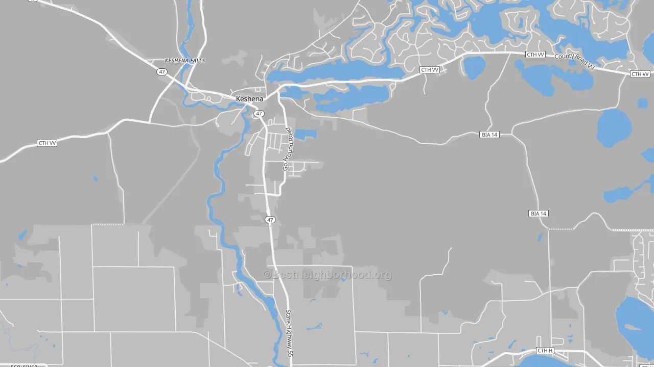 Transit Grade map of Keshena, WI