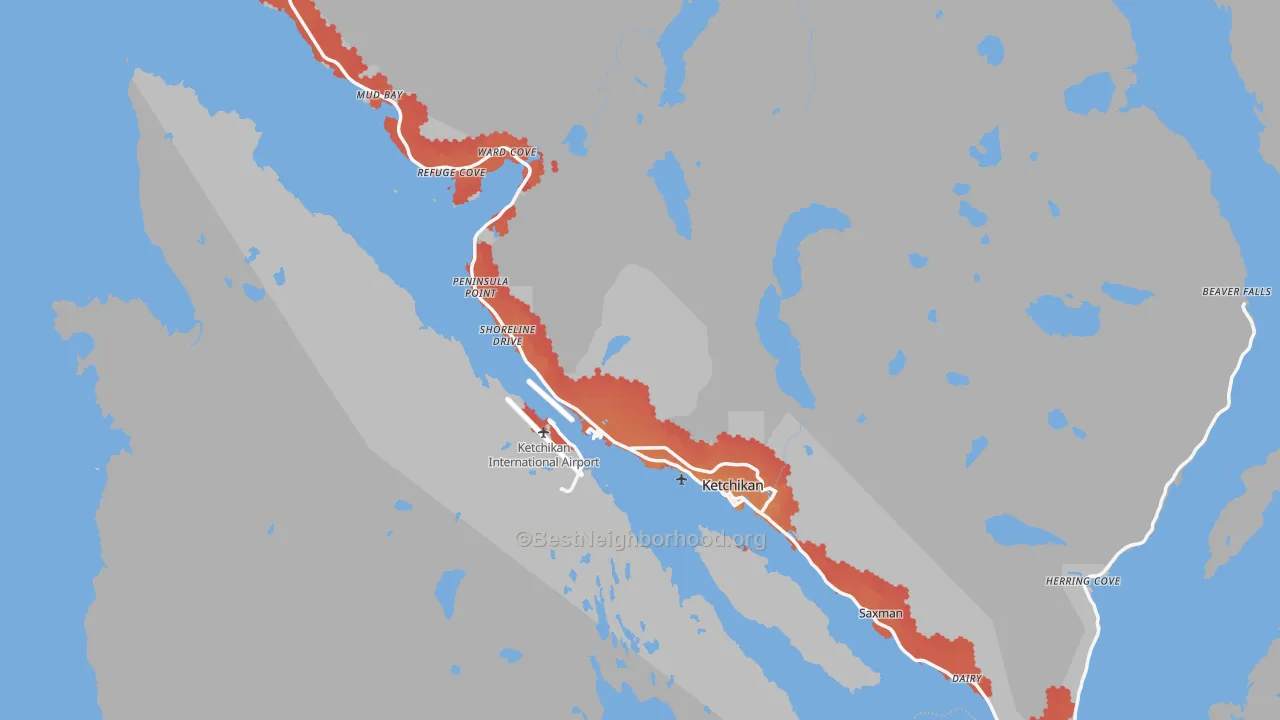 Transit Grade map of Ketchikan Gateway Borough, AK