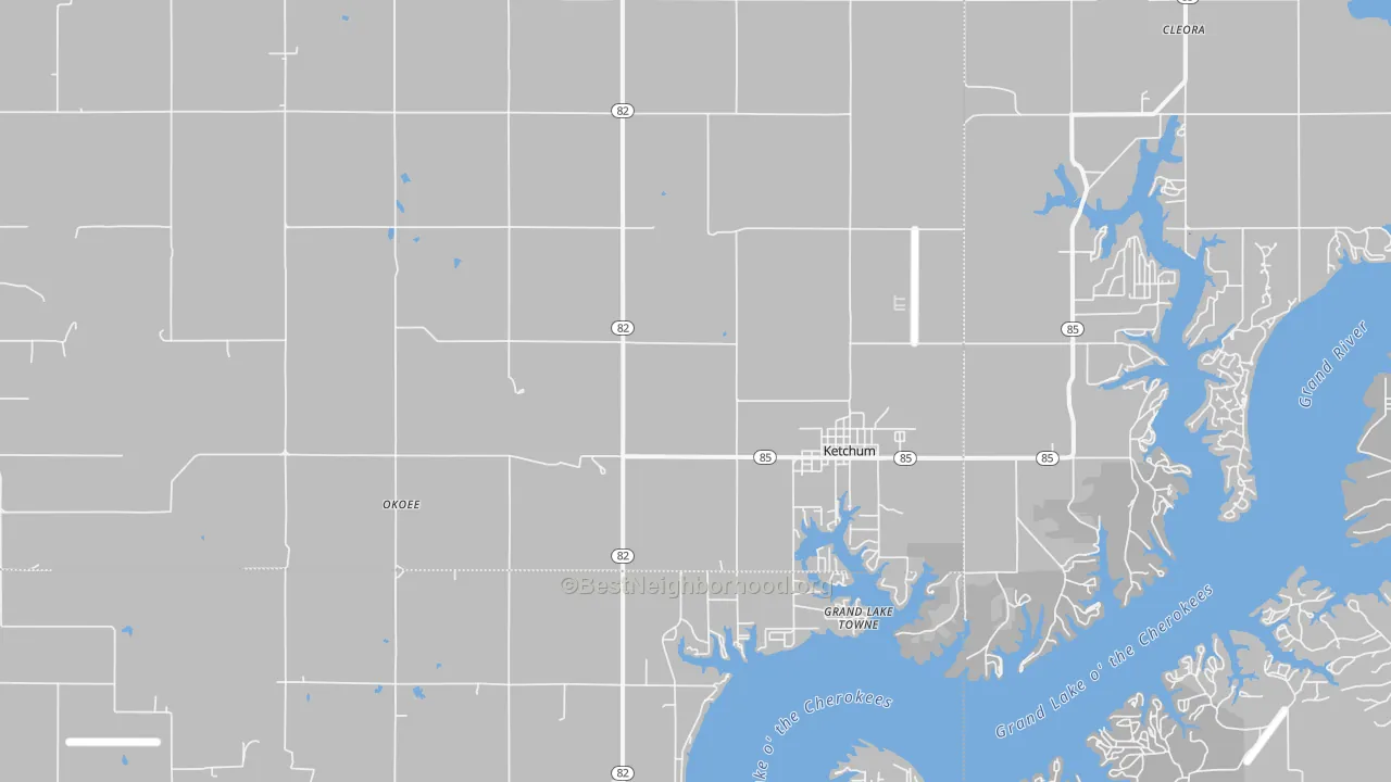Transit Grade map of Ketchum, OK