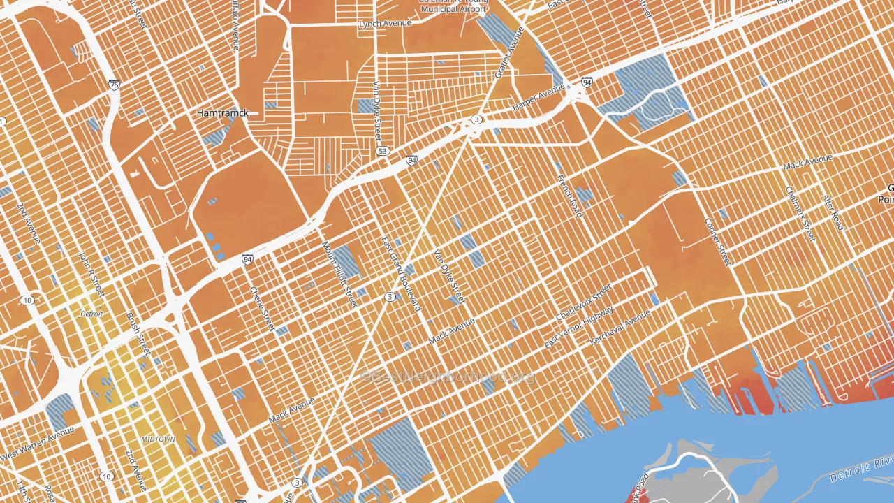 Transit Grade map of Kettering-Butzel, Detroit, MI