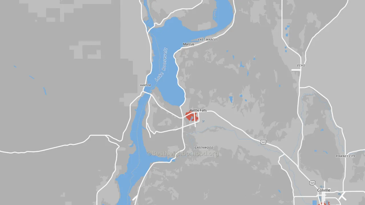 Transit Grade map of Kettle Falls, WA