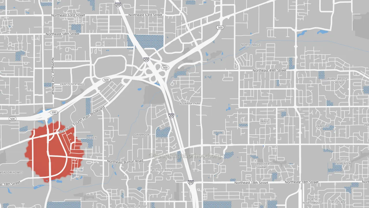 Transit Grade map of Kevanna Park, Vancouver, WA