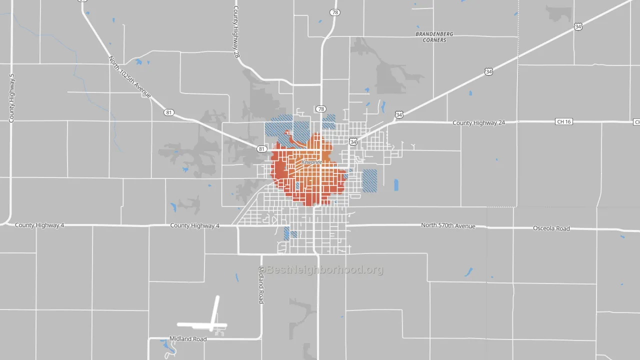 Transit Grade map of Kewanee, IL