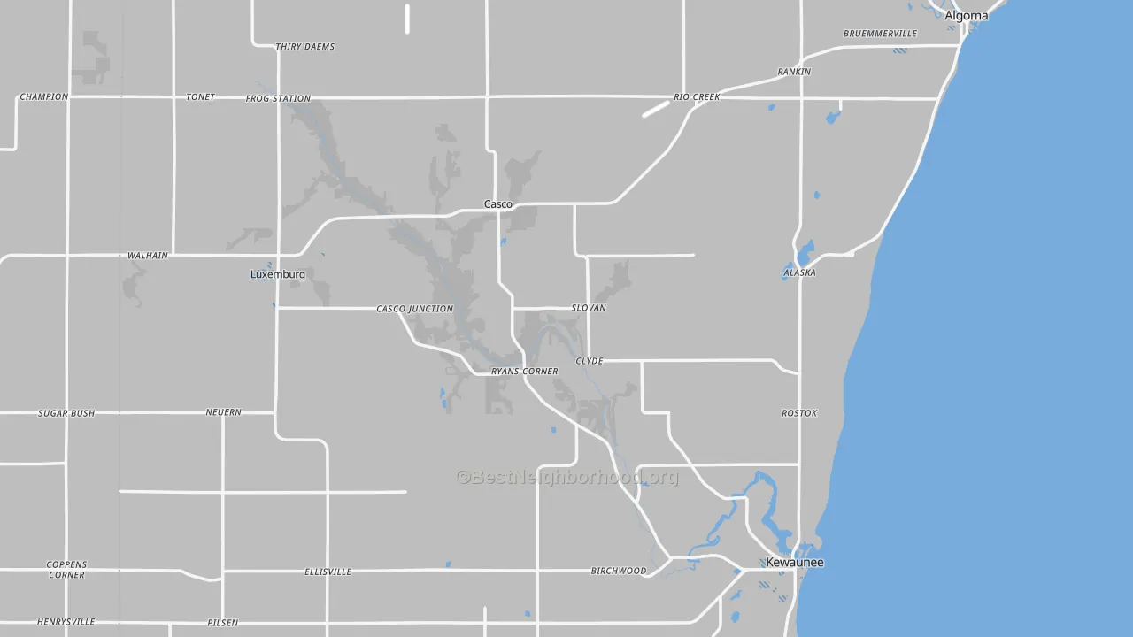 Transit Grade map of Kewaunee County, WI