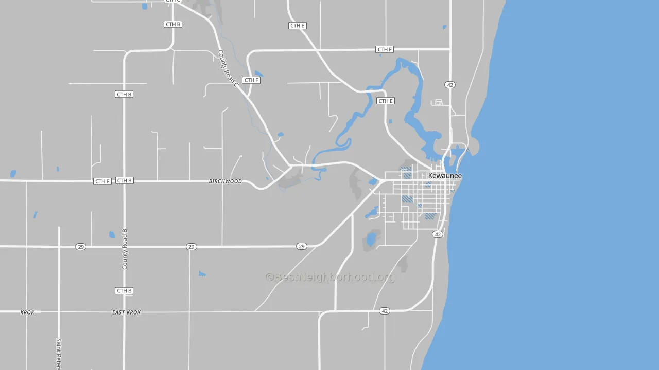 Transit Grade map of Kewaunee, WI