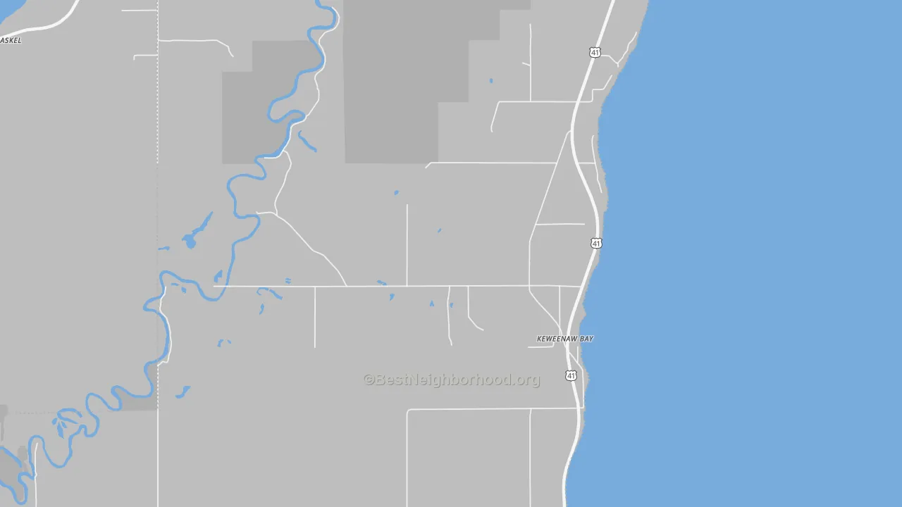 Transit Grade map of Keweenaw Bay, MI
