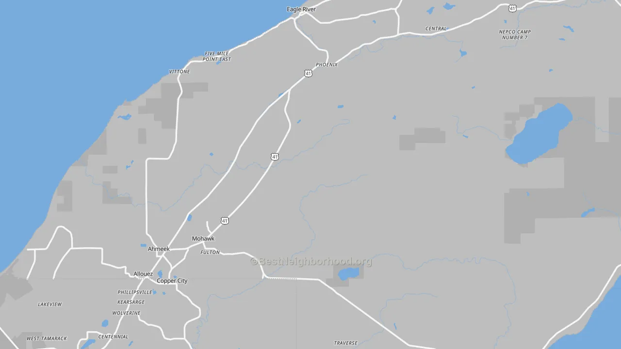 Transit Grade map of Keweenaw County, MI