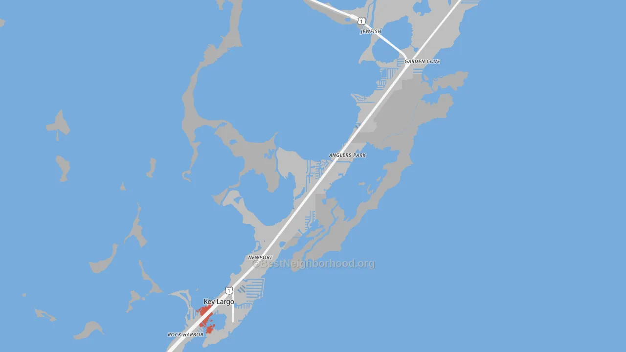 Transit Grade map of Key Largo, FL