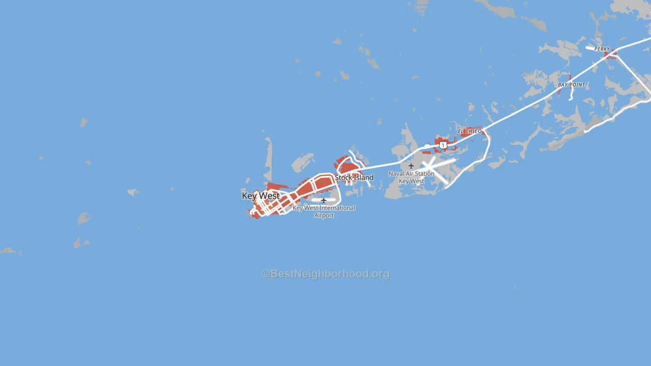 Transit Grade map of Key West, FL