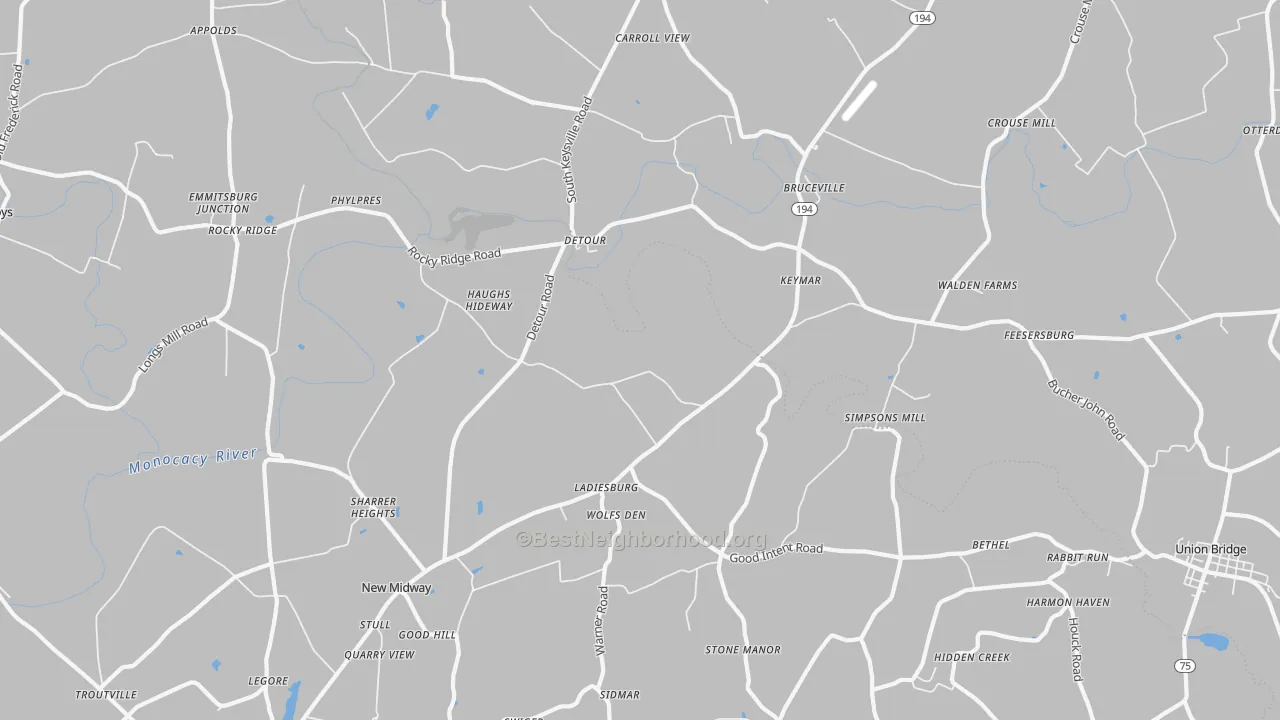 Transit Grade map of Keymar, MD