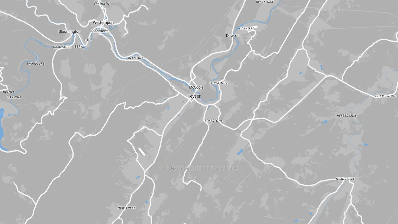 Transit Grade map of Keyser, WV