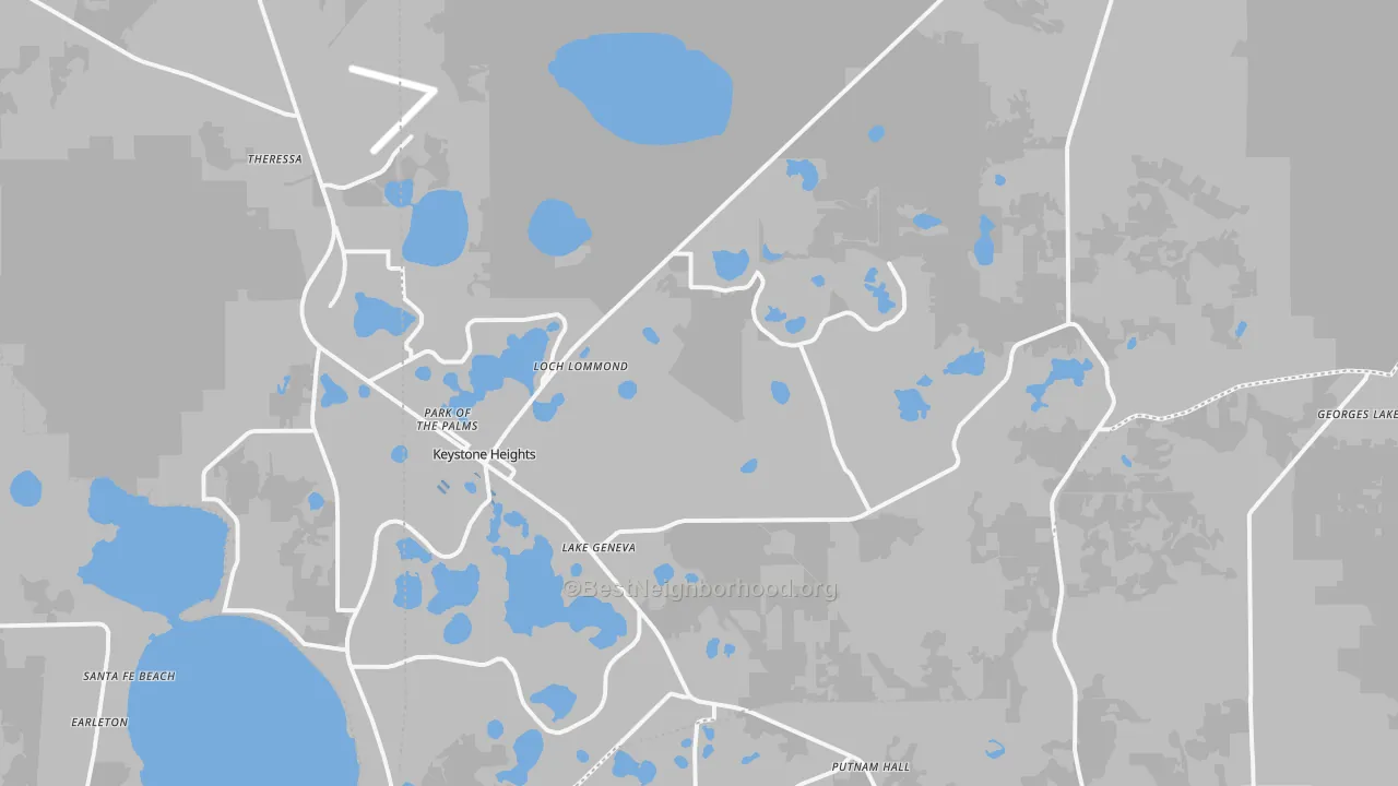 Transit Grade map of Keystone Heights, FL
