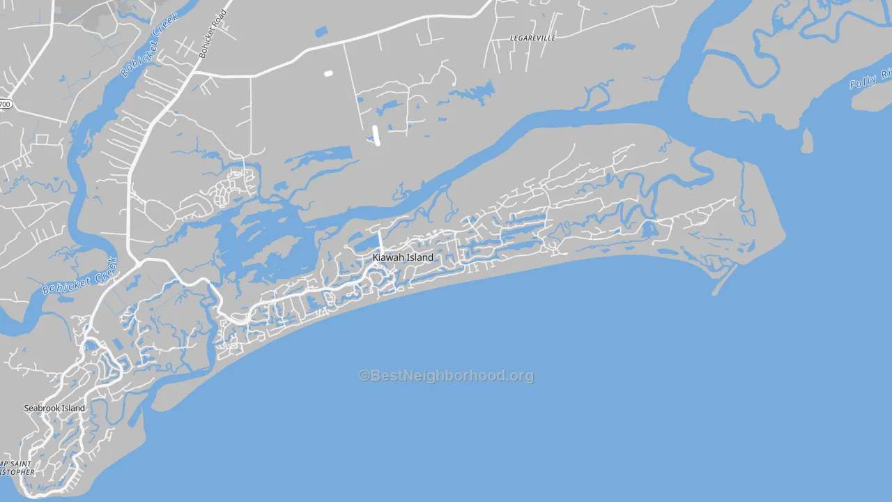 Transit Grade map of Kiawah Island, SC