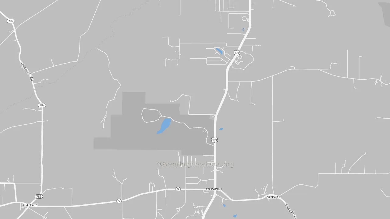 Transit Grade map of Kickapoo, LA