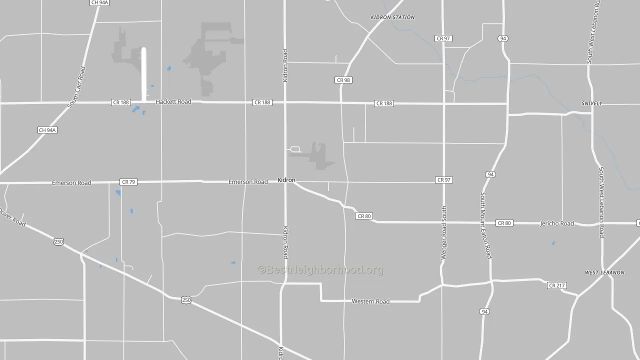 Transit Grade map of Kidron, OH