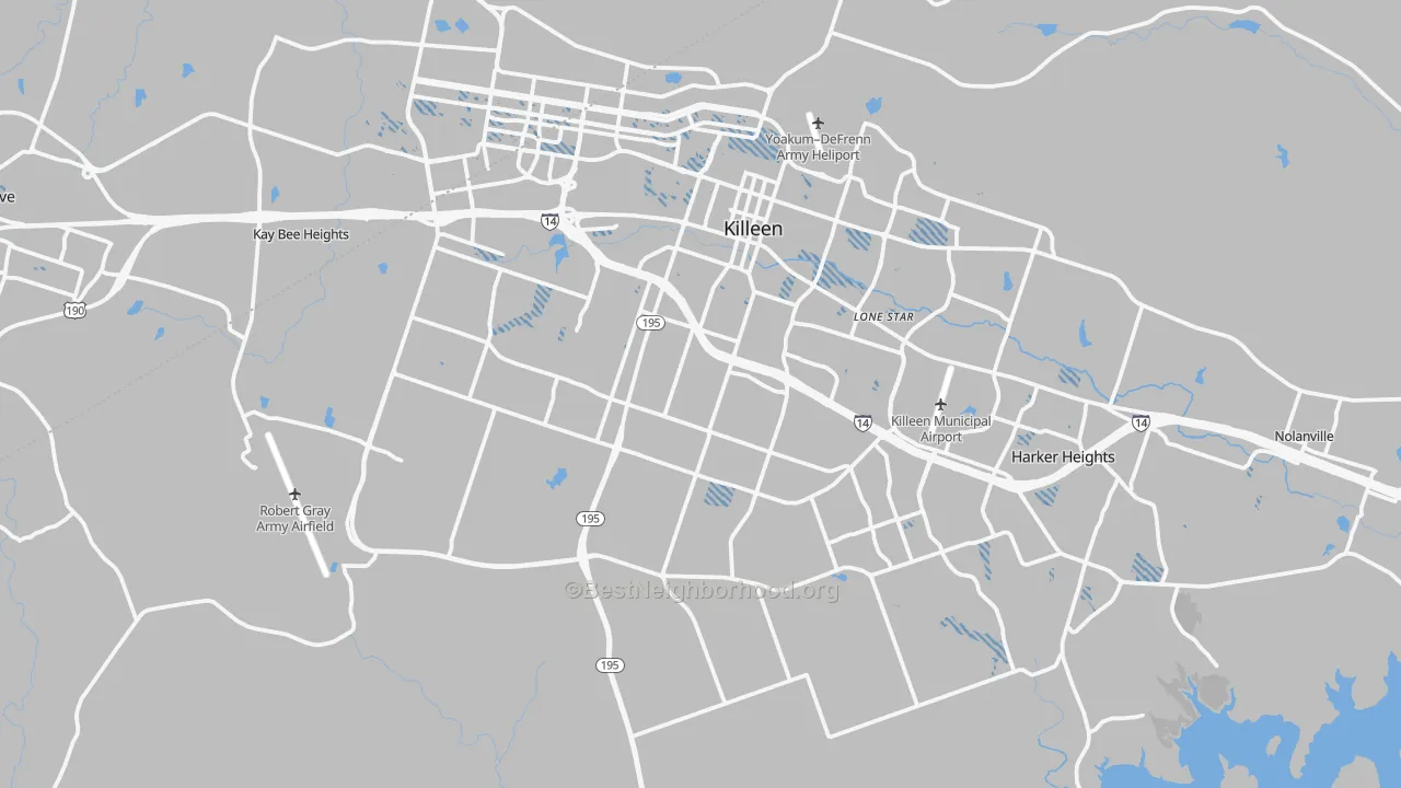 Transit Grade map of Killeen, TX