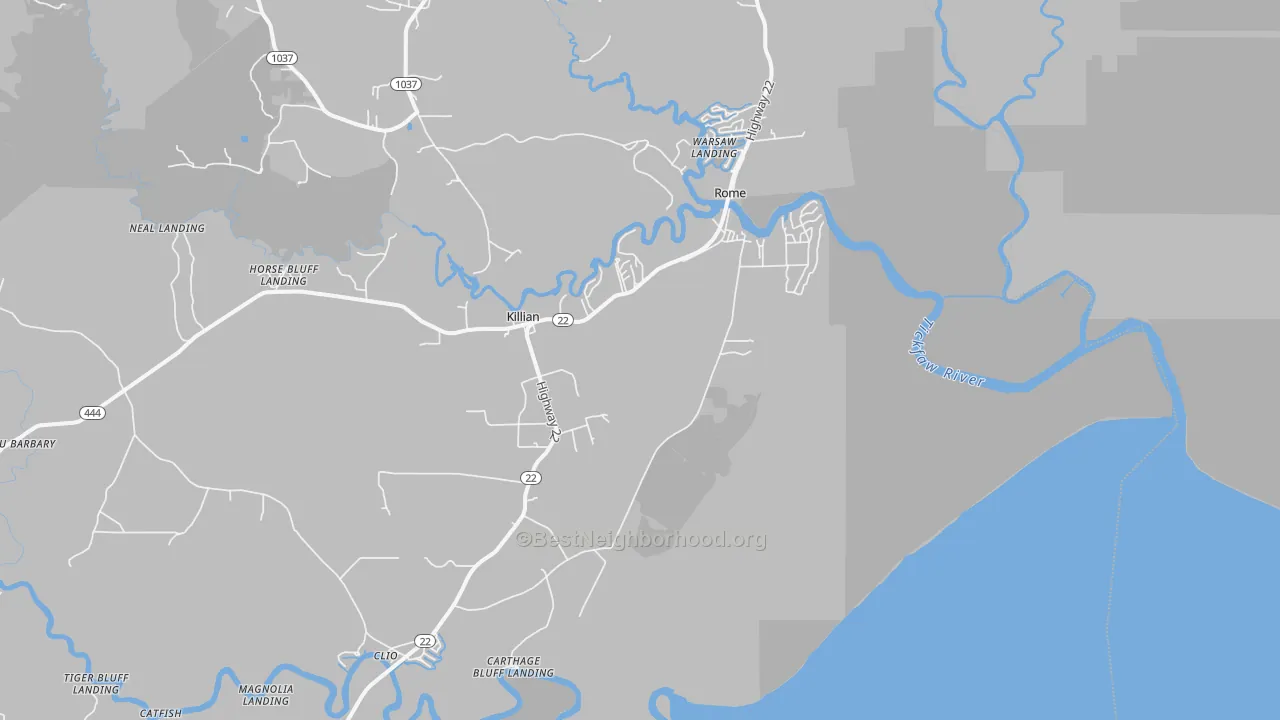 Transit Grade map of Killian, LA