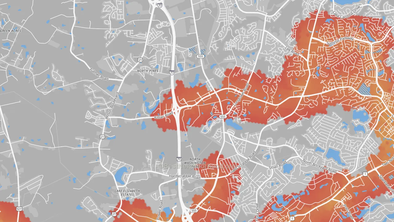 Transit Grade map of Killian, SC