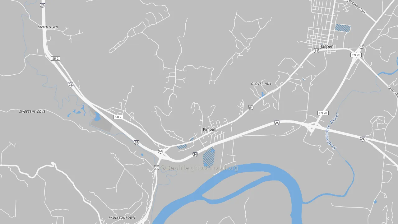 Transit Grade map of Kimball, TN