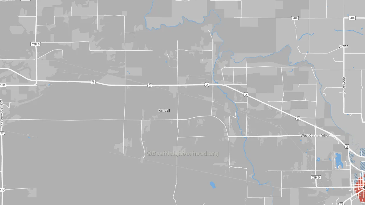 Transit Grade map of Kimball, WI