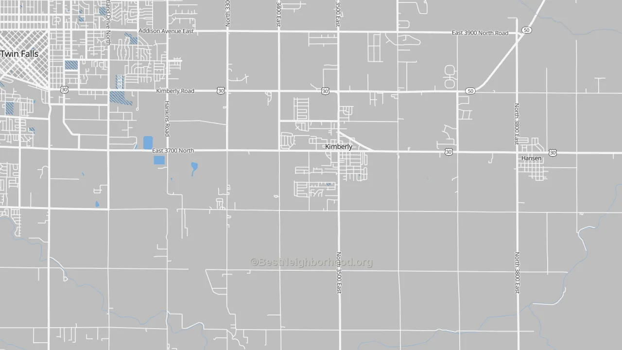 Transit Grade map of Kimberly, ID