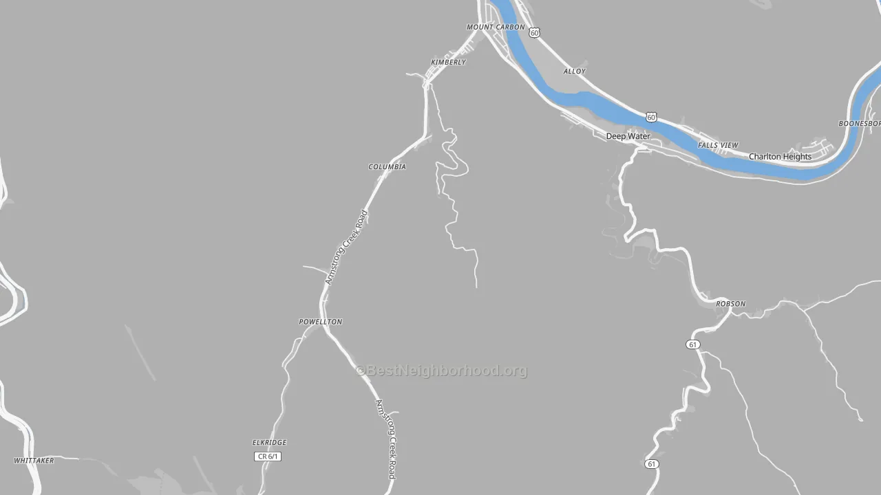 Transit Grade map of Kimberly, WV
