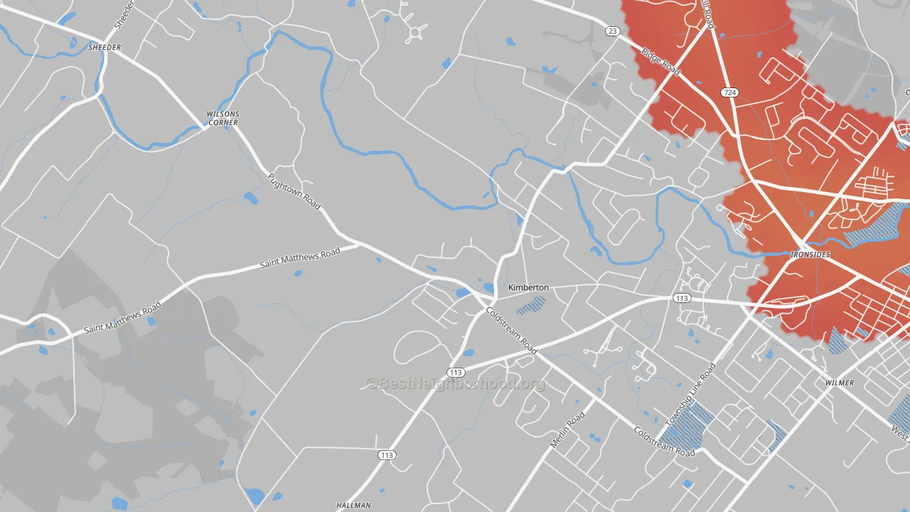 Transit Grade map of Kimberton, PA