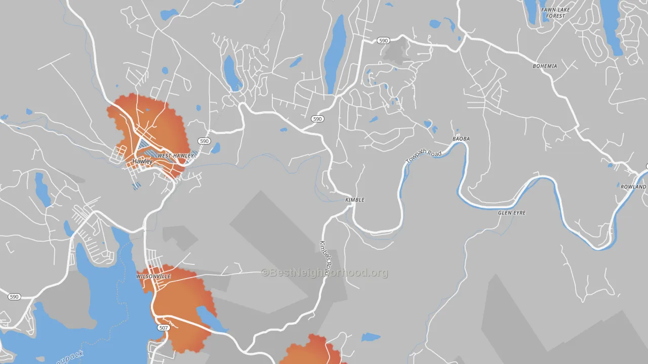 Transit Grade map of Kimbles, PA
