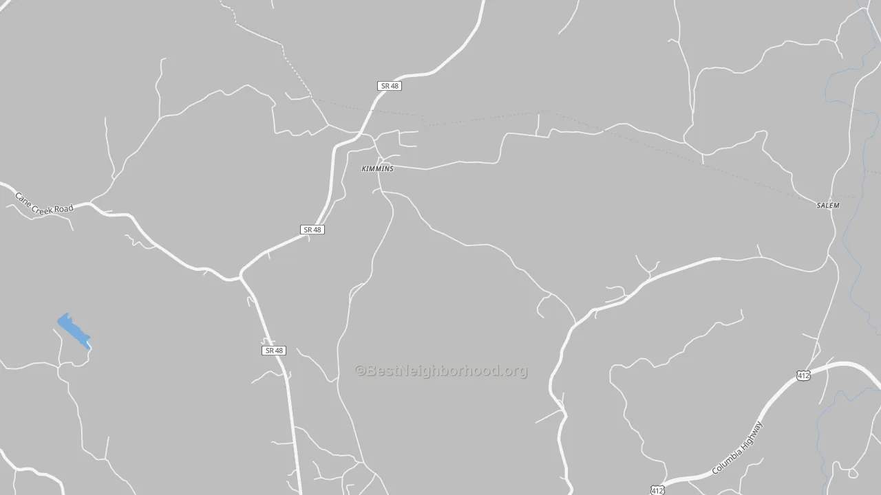 Transit Grade map of Kimmins, TN