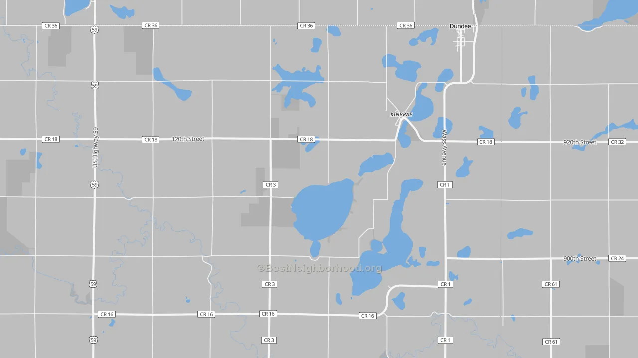Transit Grade map of Kinbrae, MN