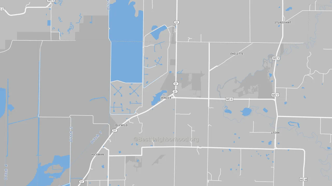 Transit Grade map of Kinder, MO