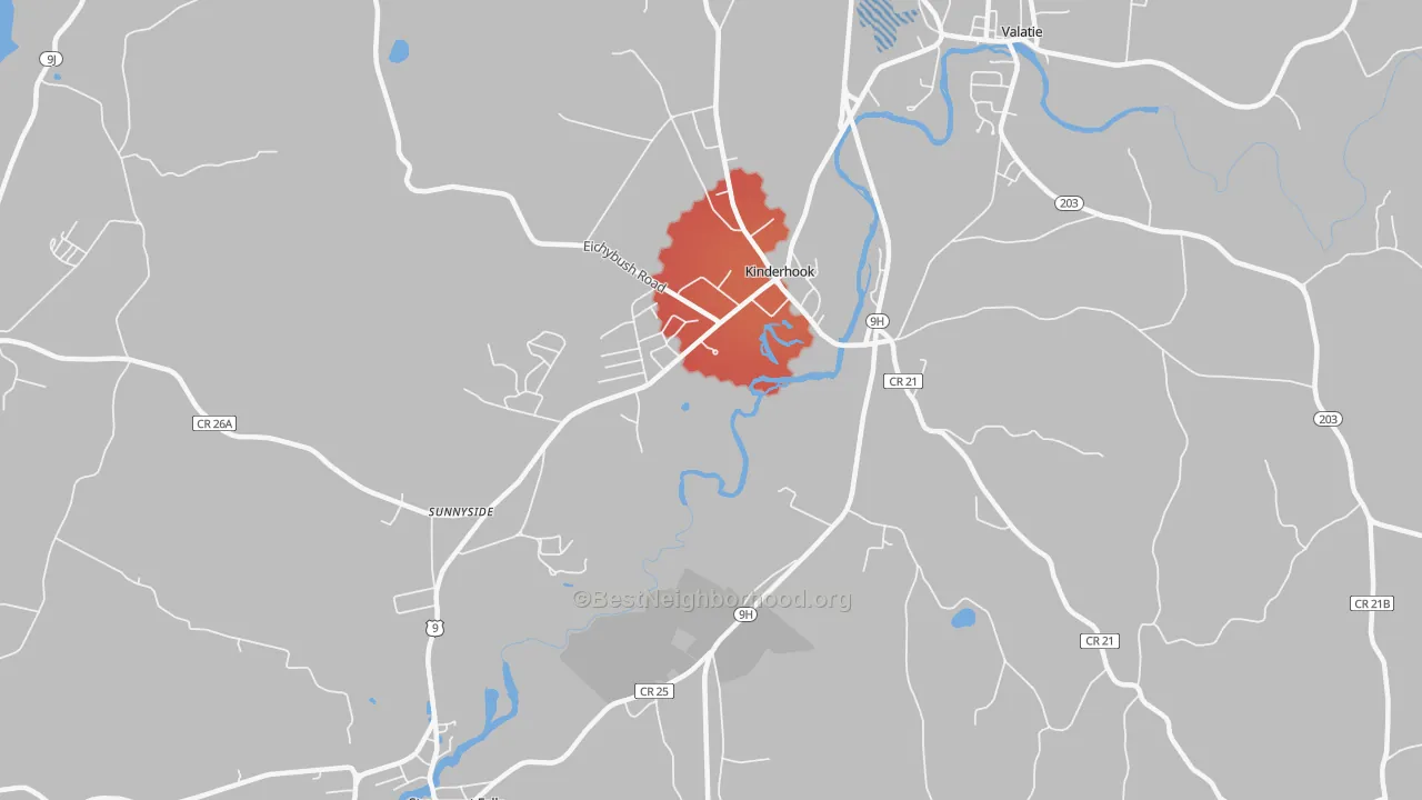 Transit Grade map of Kinderhook, NY