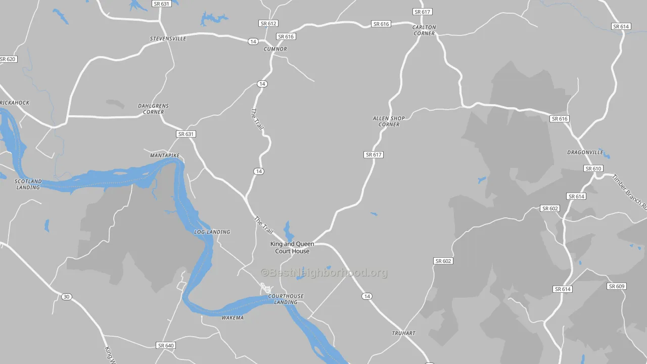 Transit Grade map of King And Queen Court House, VA